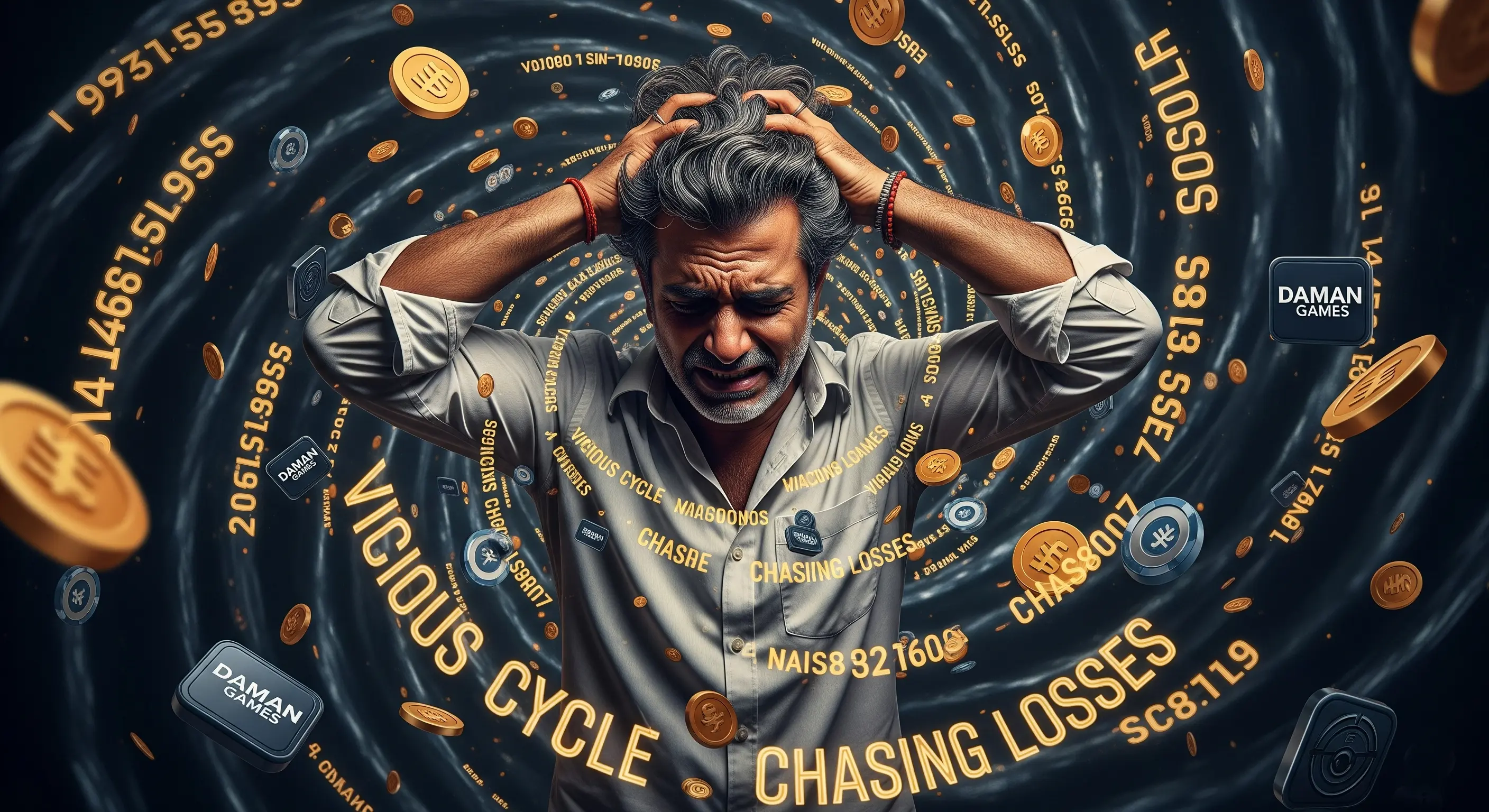 A flowchart showing the downward spiral of chasing losses.
